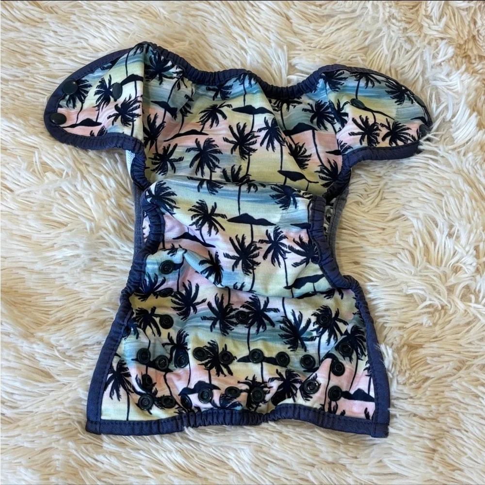 Thirsties Cloth Swim Diaper in Paradise Palms size 2